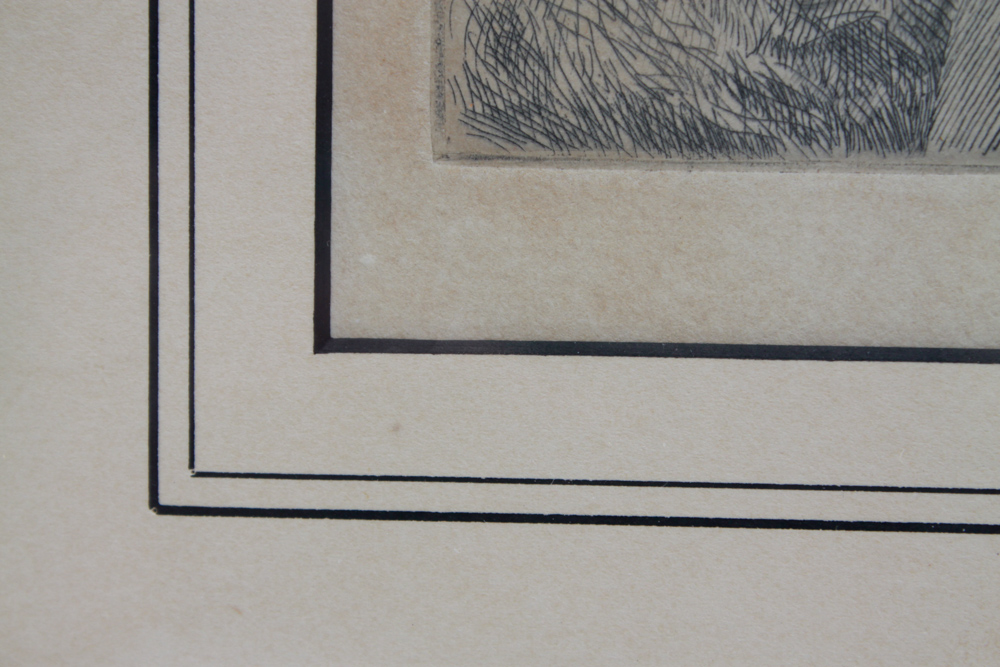 Fred Pegram Signed Engraving of a Woman in a Field