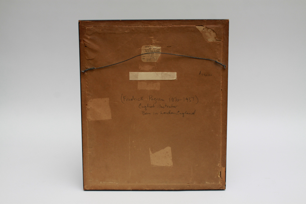 Fred Pegram Signed Engraving of a Woman in a Field