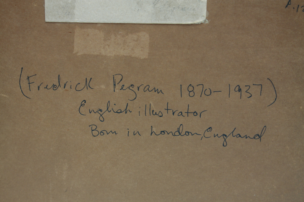 Fred Pegram Signed Engraving of a Woman in a Field