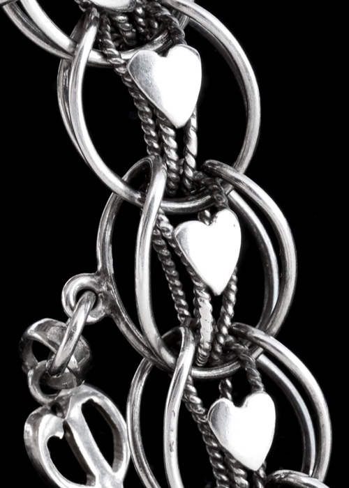 Taxco Mexico Sterling Silver Wirework Bracelet with "L" Charm