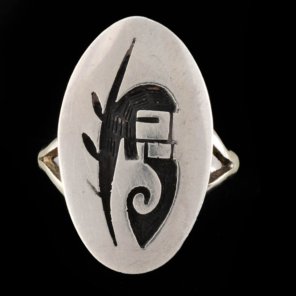 Norman Honie Jr. Native American Hopi Indian Sterling Silver Corn Maiden Ring