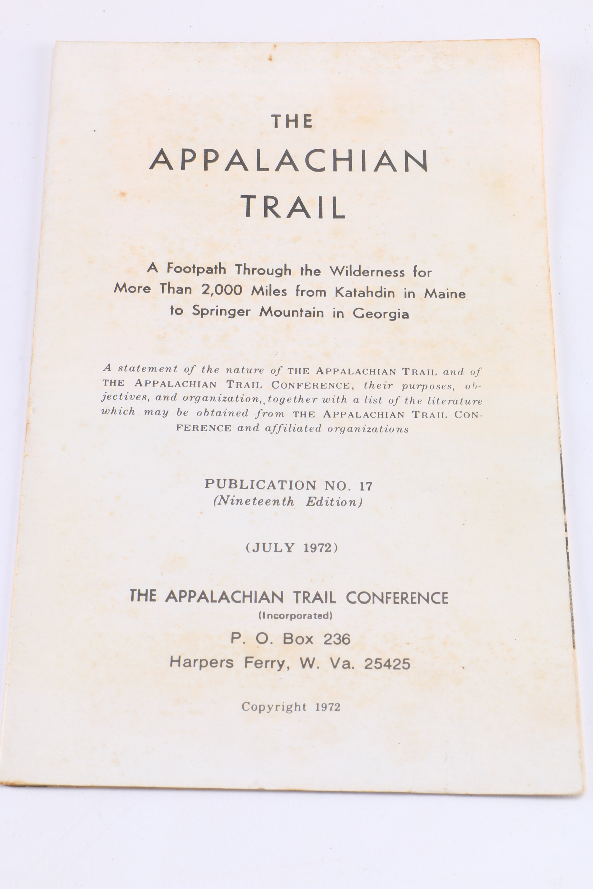 Five Appalachian Trail Books Circa 1975