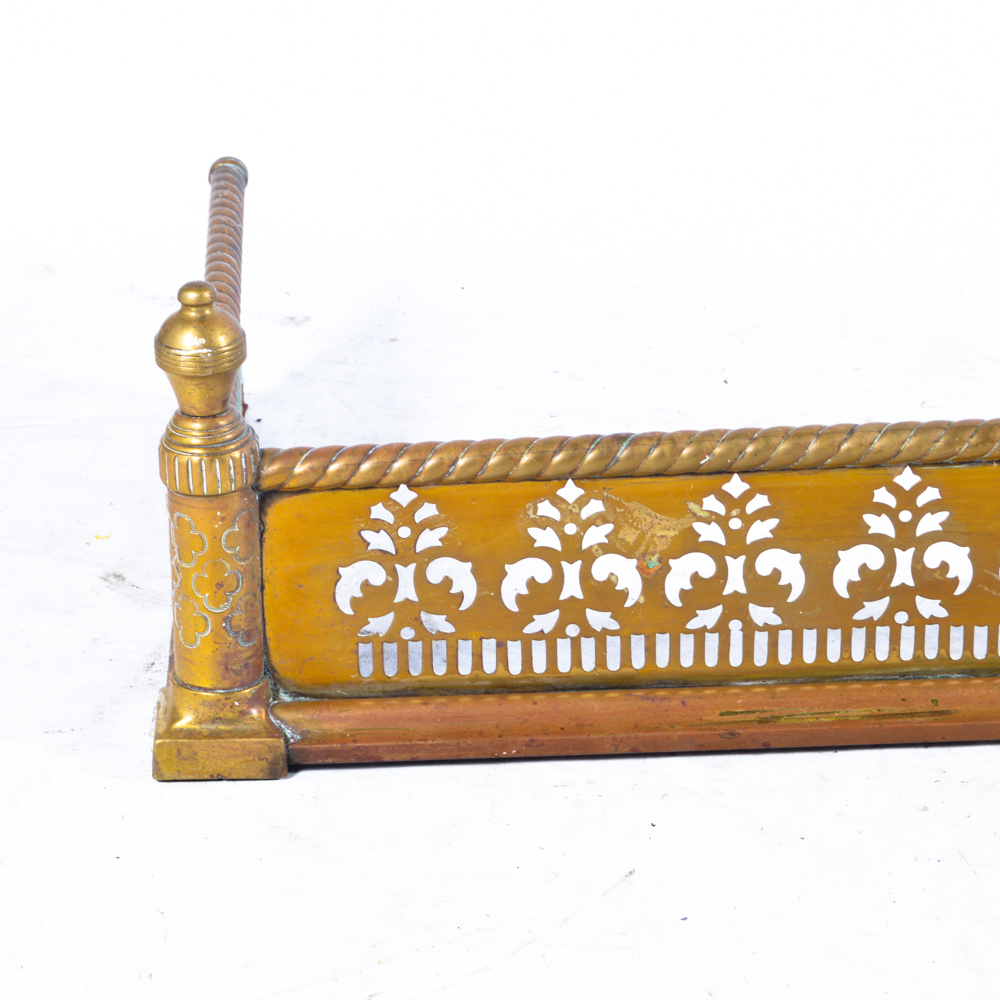 Vintage Brass Tone Fireplace Fender