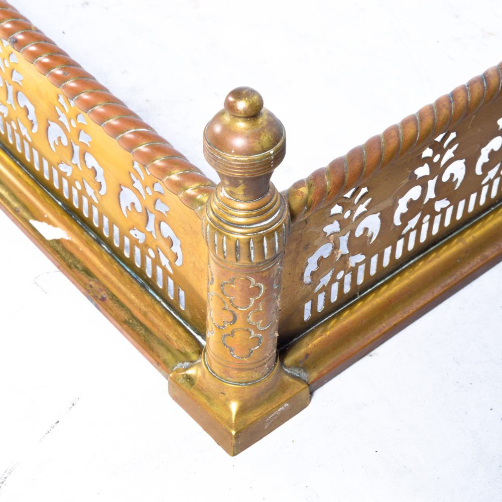 Vintage Brass Tone Fireplace Fender