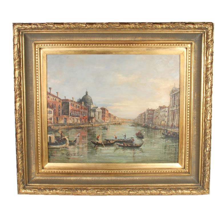 Reproduction Oil Painting of the canals of Venice by J. Lang Zhang
