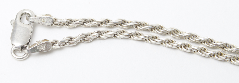 Sterling Silver Pendant Necklace and Bracelet