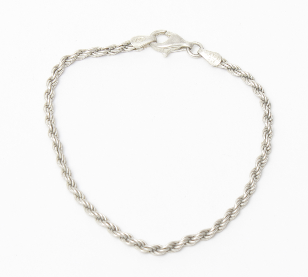 Sterling Silver Pendant Necklace and Bracelet