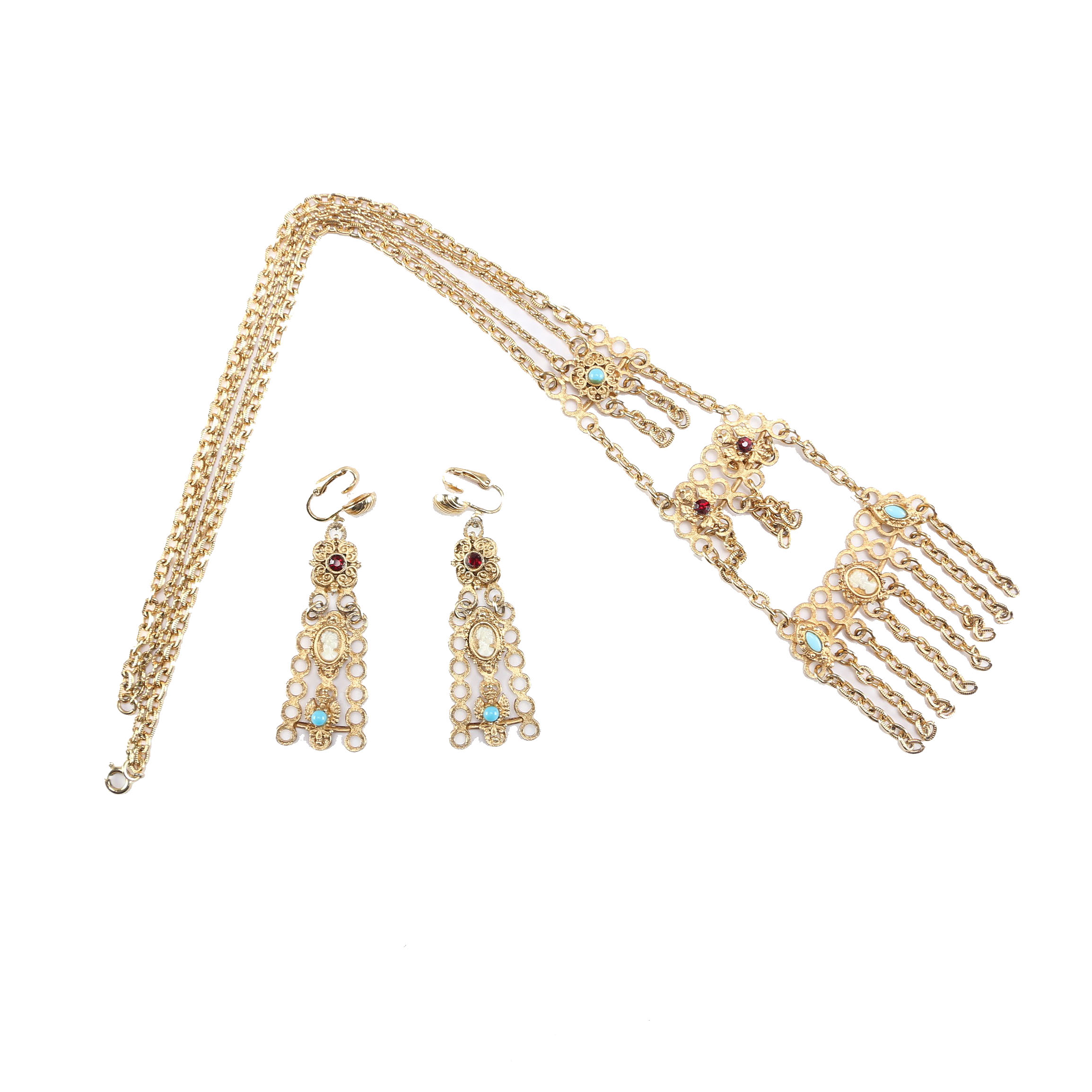Vintage Lorenza Necklace and Clip Earrings