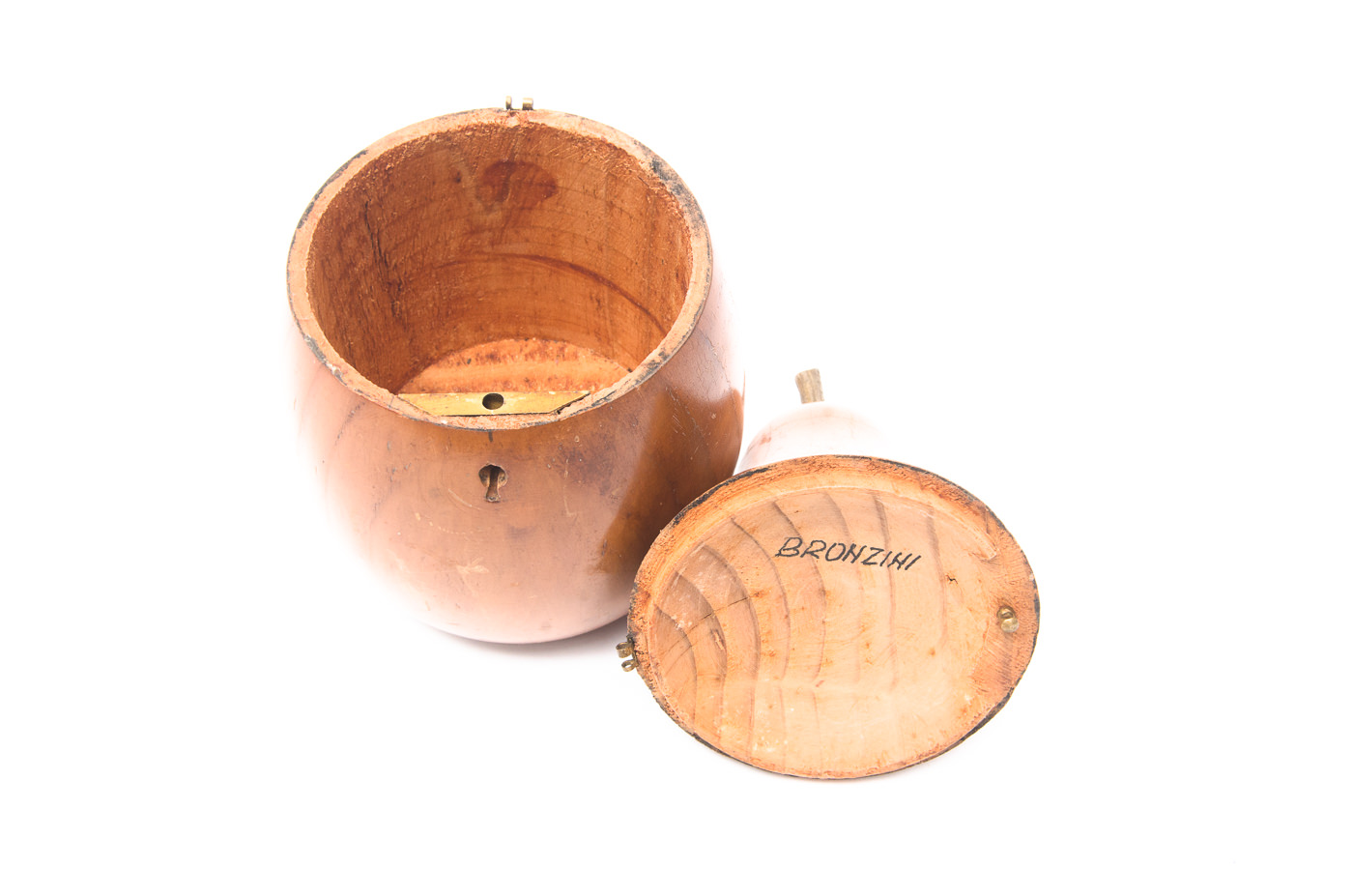 Wooden Pear Shaped Box by Bronzini