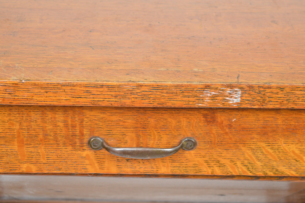 Vintage Quarter Sawn Oak Veneer Typewriter Desk