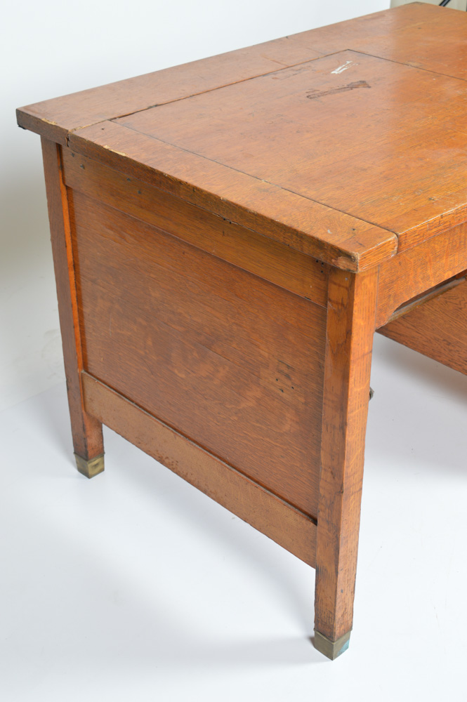 Vintage Quarter Sawn Oak Veneer Typewriter Desk