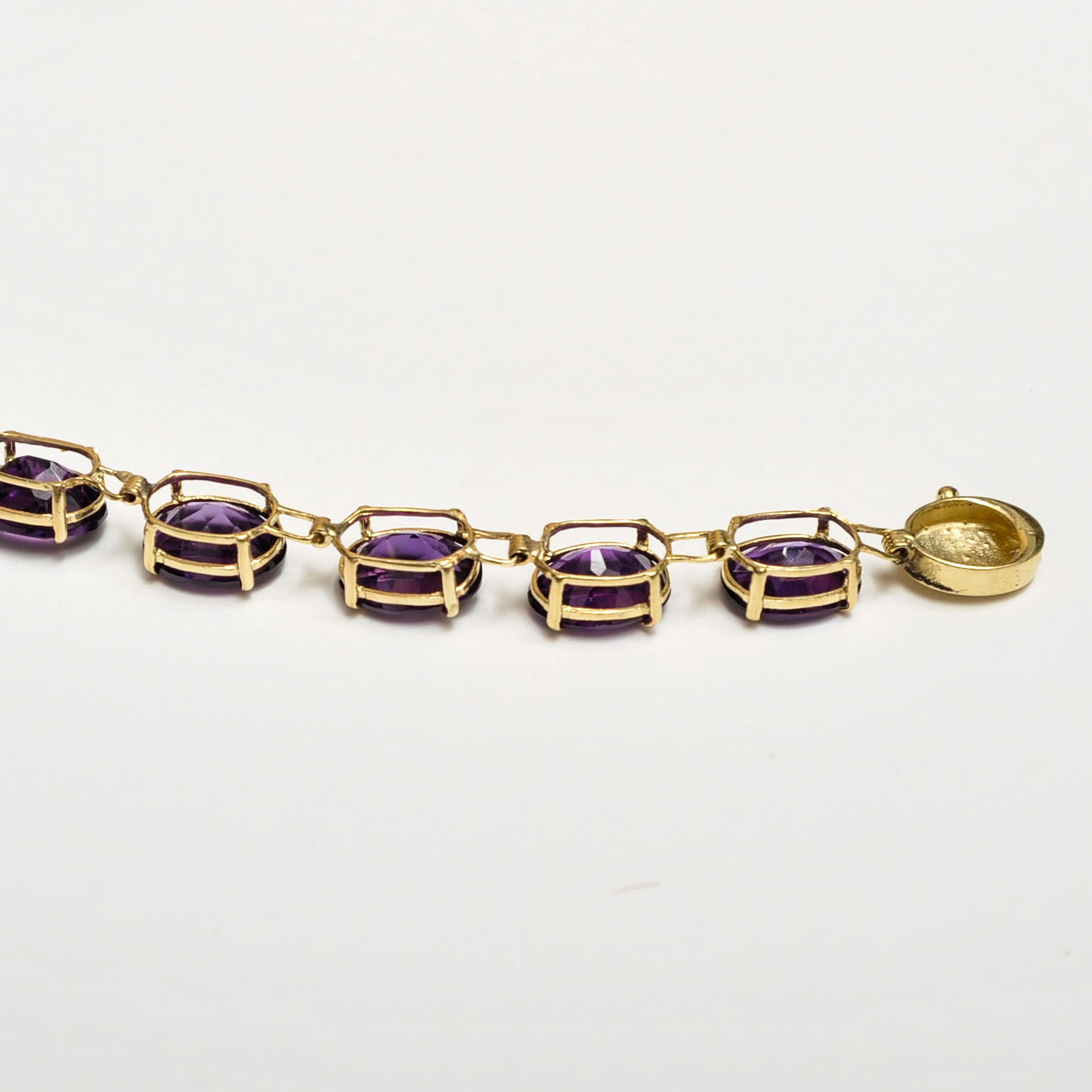 14K Yellow Gold and Amethyst Tennis Bracelet