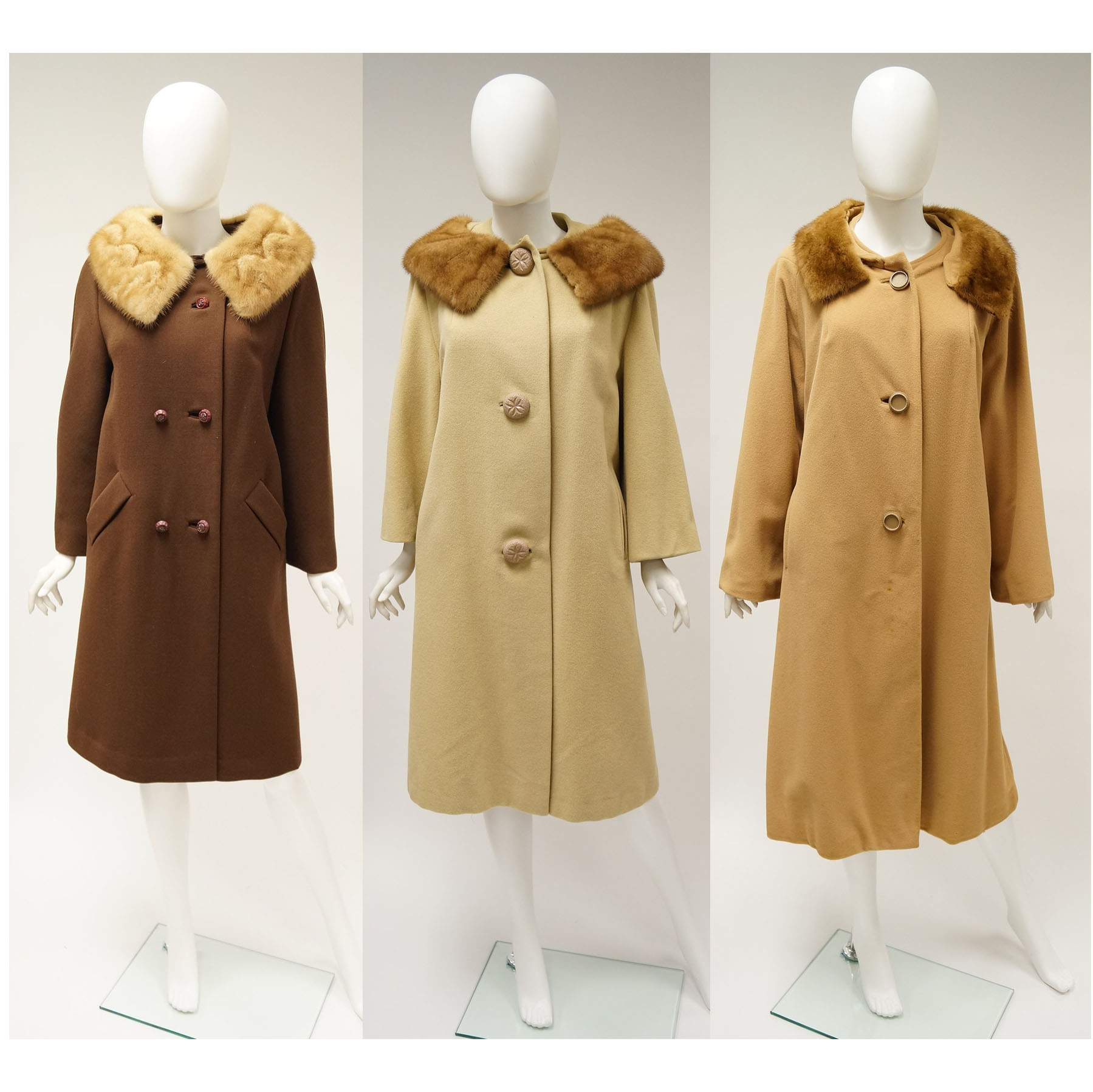 Set of Vintage Coats with Fur Collars