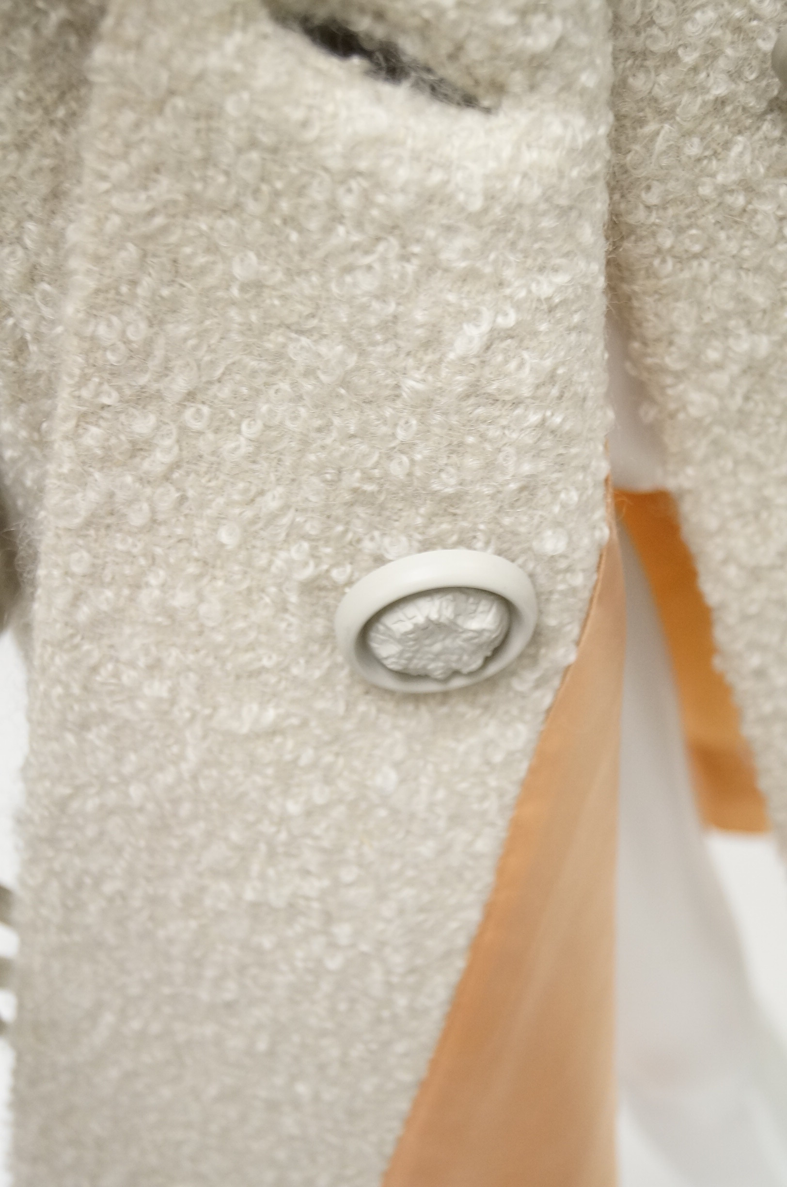 Women's Vintage Coat with Rabbit Fur Collar