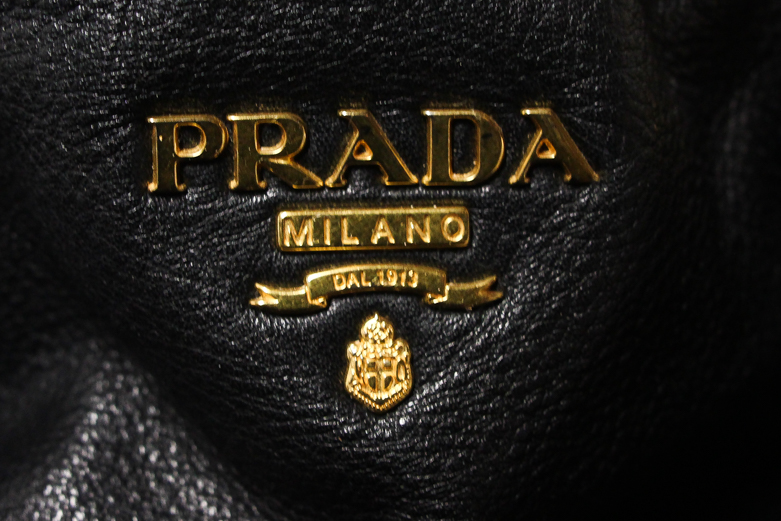 Black Leather Prada Hobo Style Bag