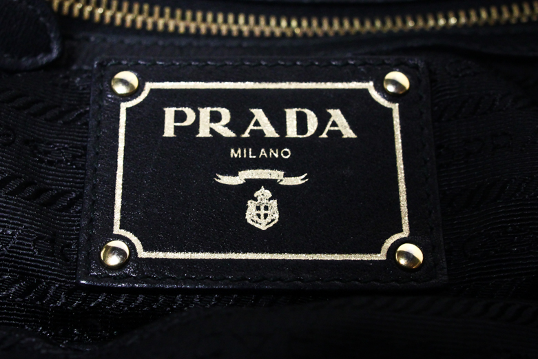 Black Leather Prada Hobo Style Bag