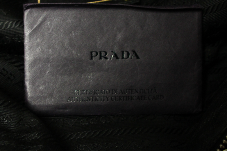 Black Leather Prada Hobo Style Bag