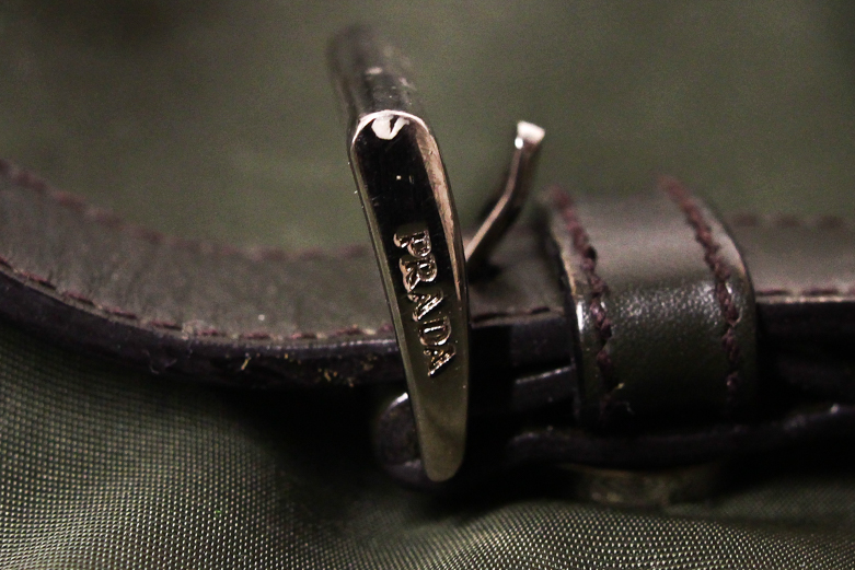 Green Prada Canvas Crossbody Messenger Bag