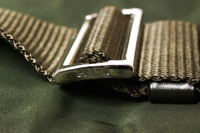 Green Prada Canvas Crossbody Messenger Bag