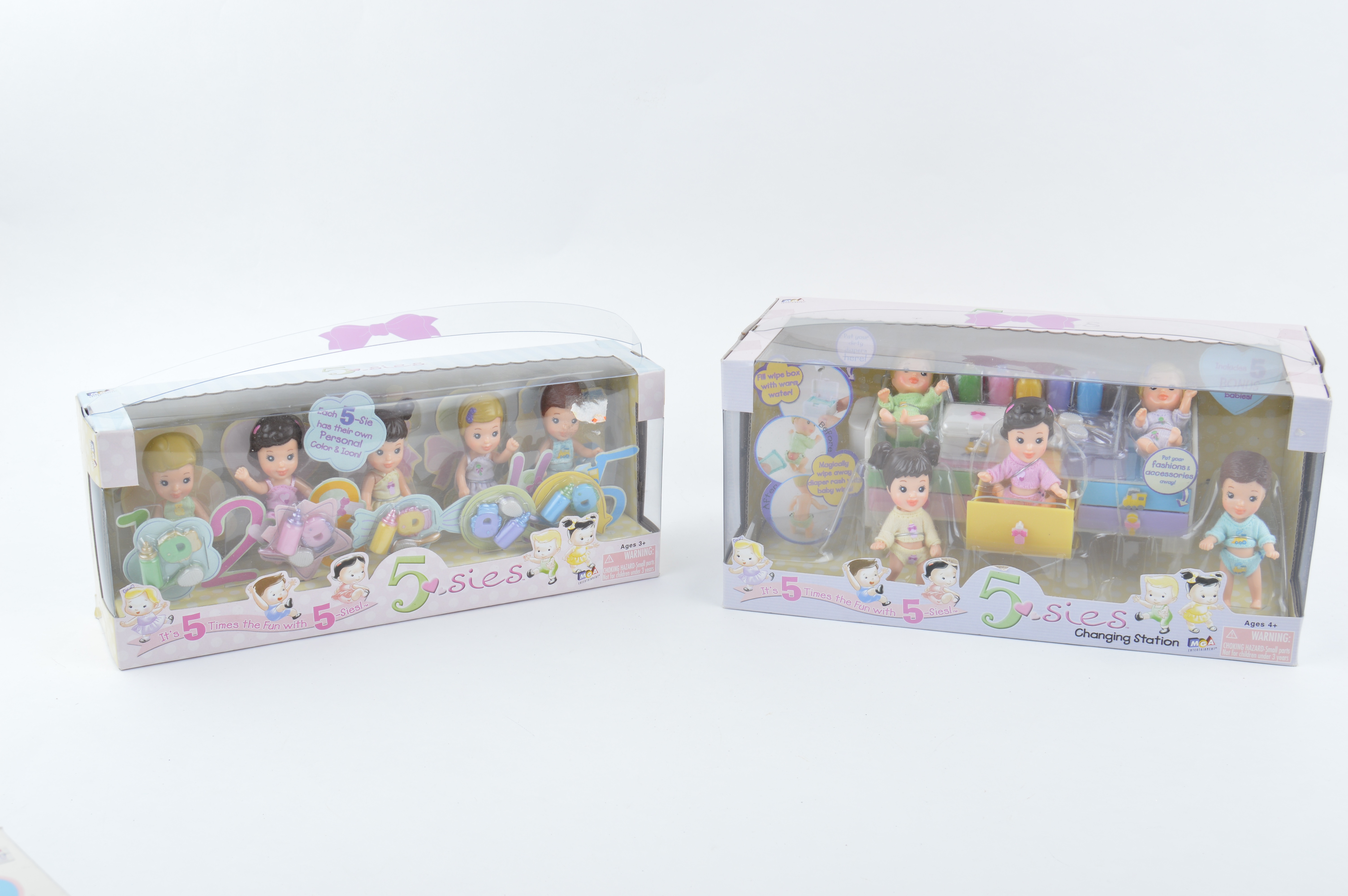 Three 1990s 5-Sies and Tyco Quints Playsets in Packaging