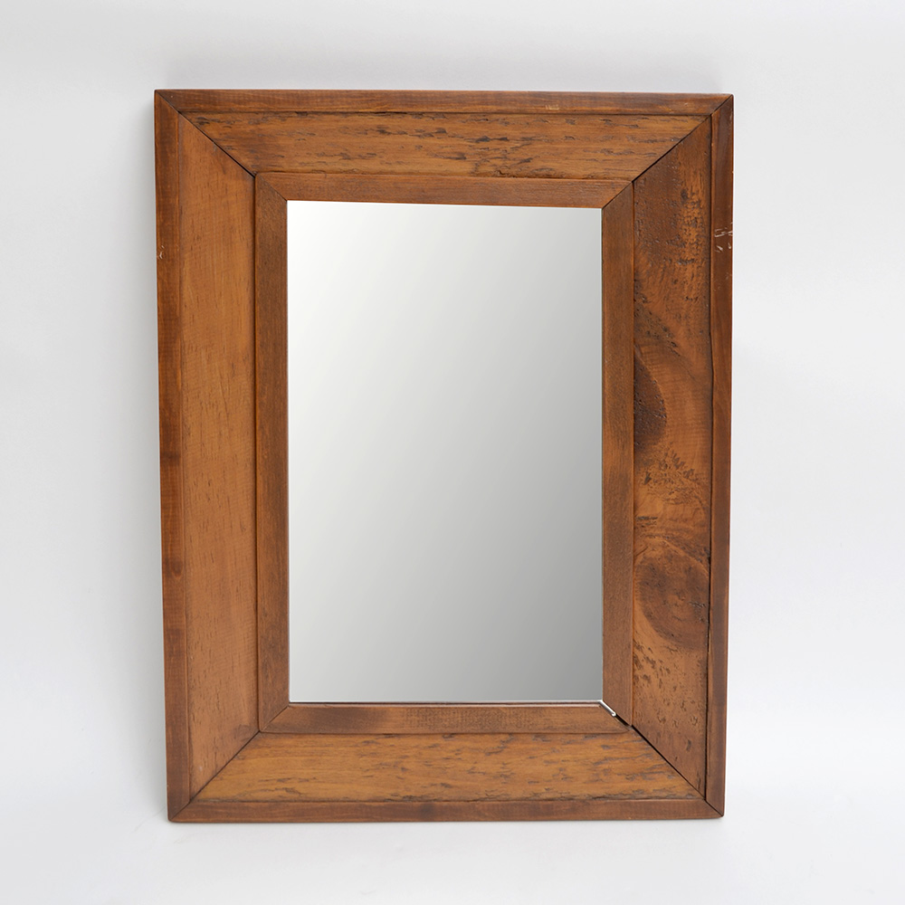 Vintage Wood Framed Wall Mirror