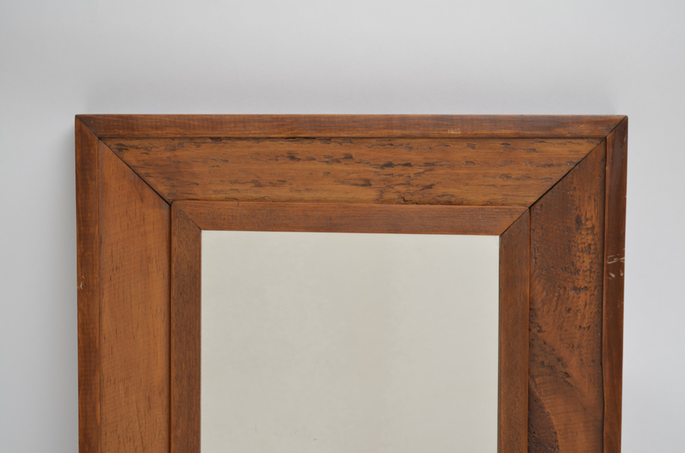 Vintage Wood Framed Wall Mirror