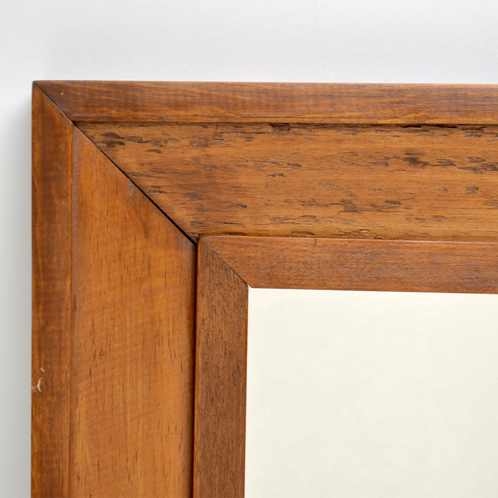 Vintage Wood Framed Wall Mirror