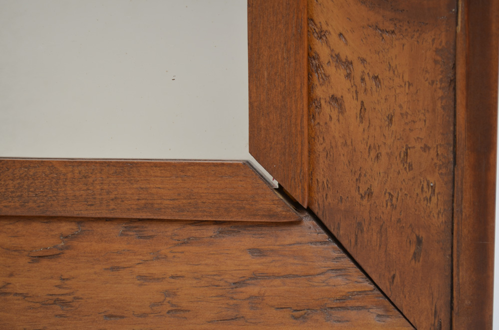 Vintage Wood Framed Wall Mirror