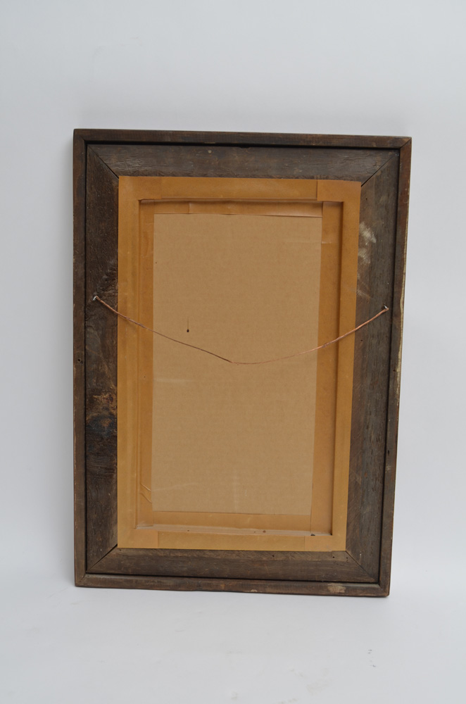Vintage Wood Framed Wall Mirror