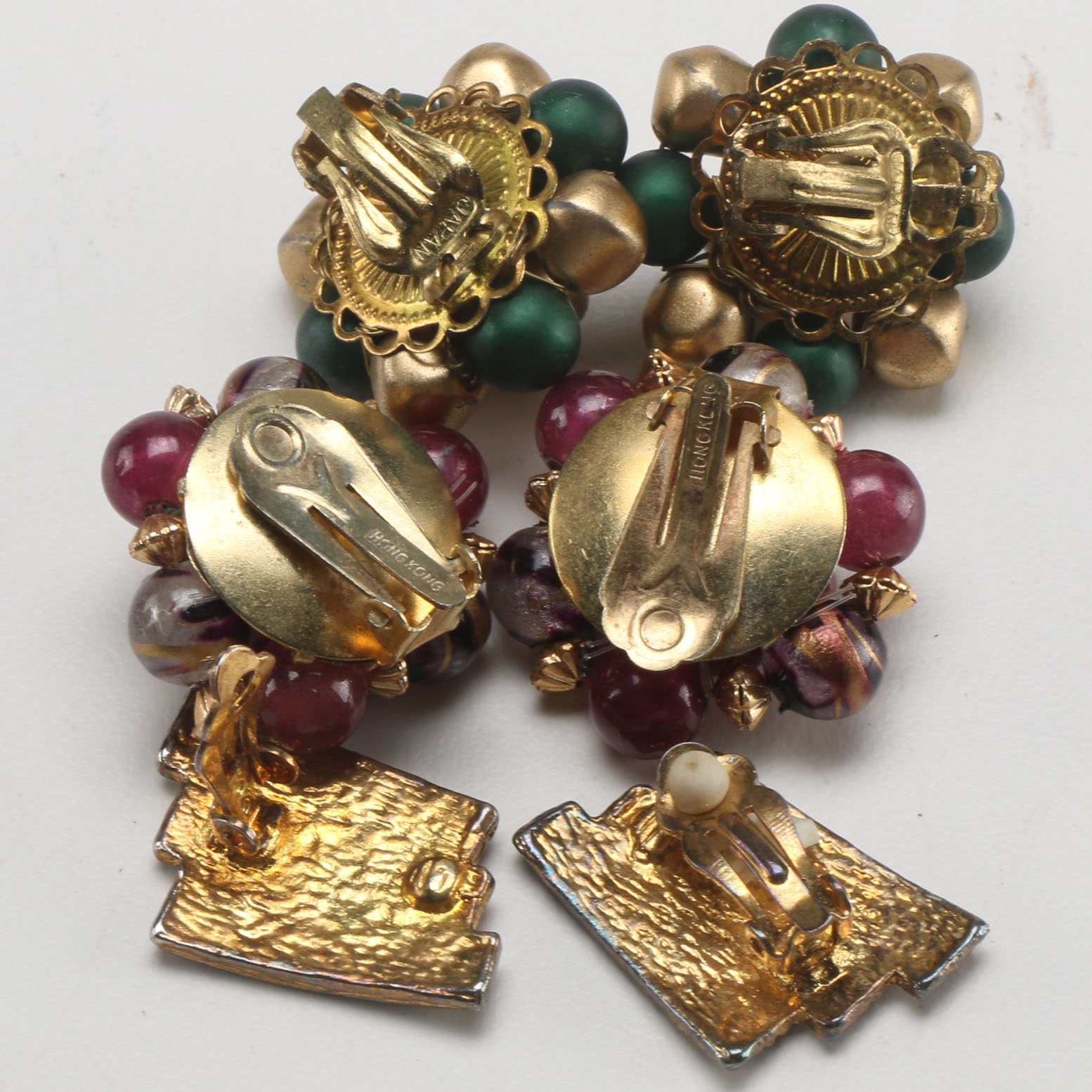 Three Pairs of Vintage Costume Jewlery Earrings