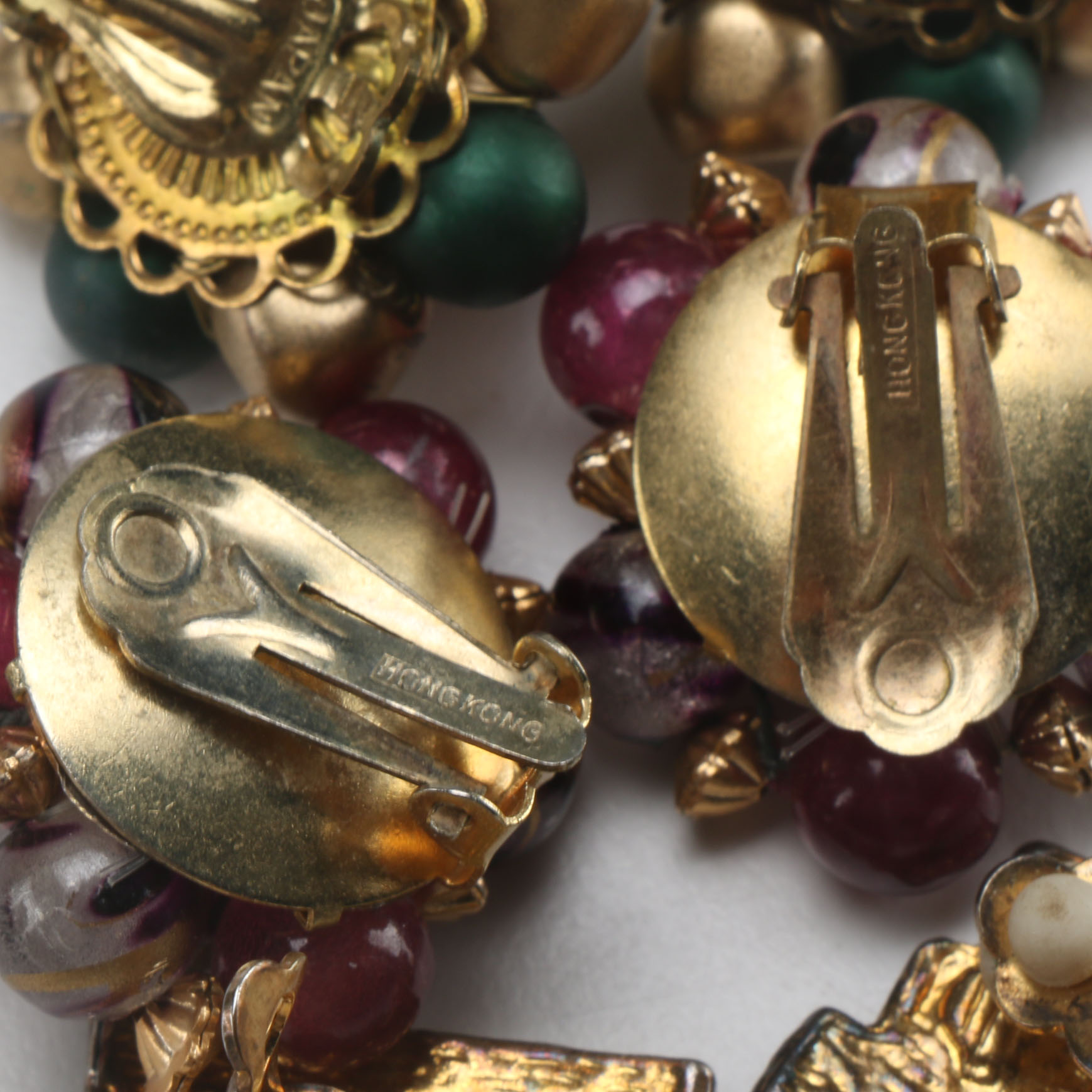 Three Pairs of Vintage Costume Jewlery Earrings