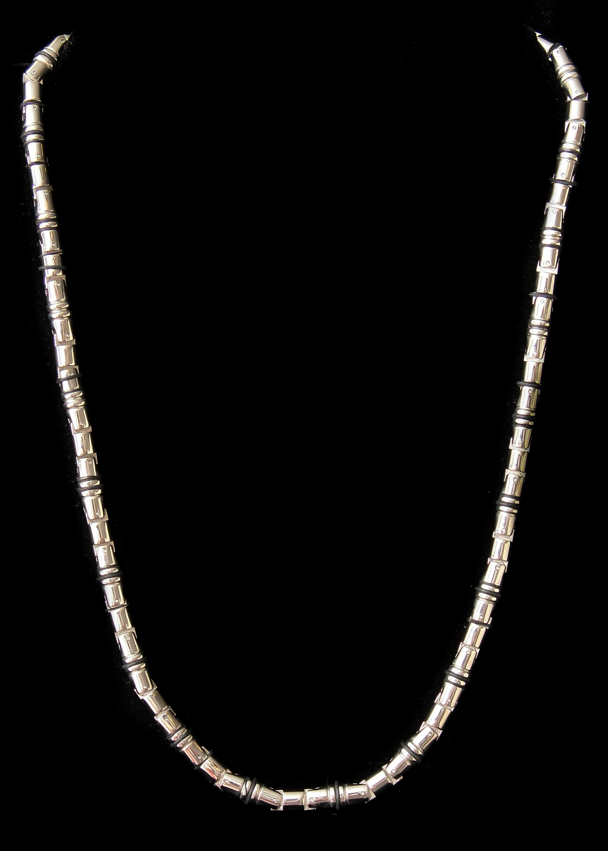 Stainless Steel Necklace and Silver Tone Bracelet