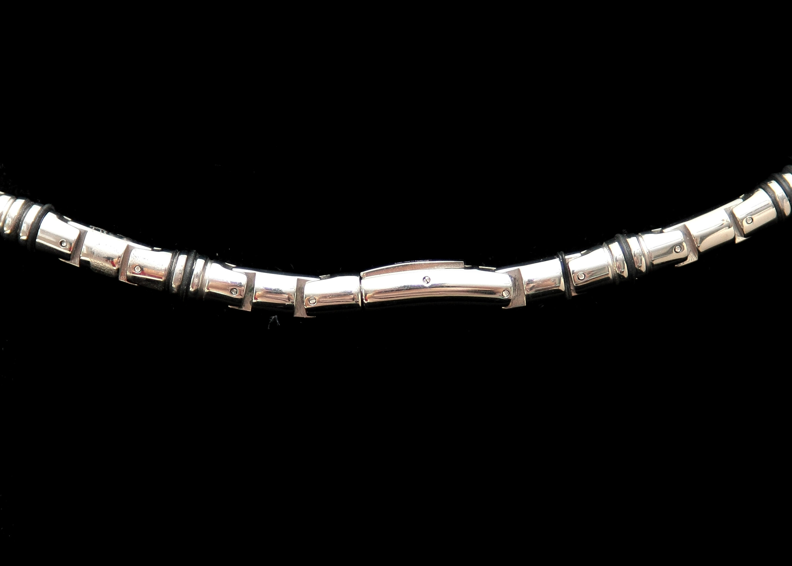 Stainless Steel Necklace and Silver Tone Bracelet
