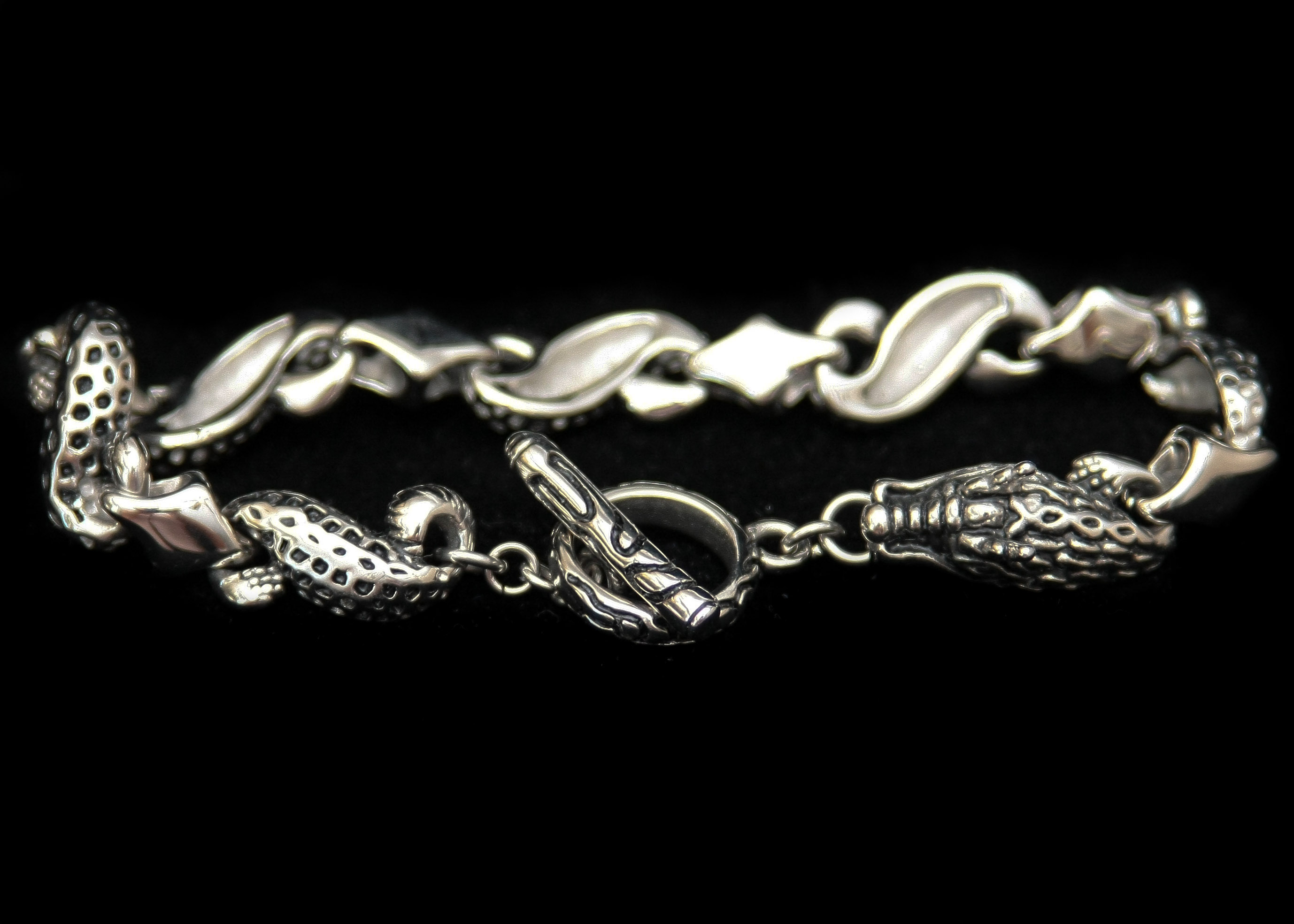 Stainless Steel Necklace and Silver Tone Bracelet