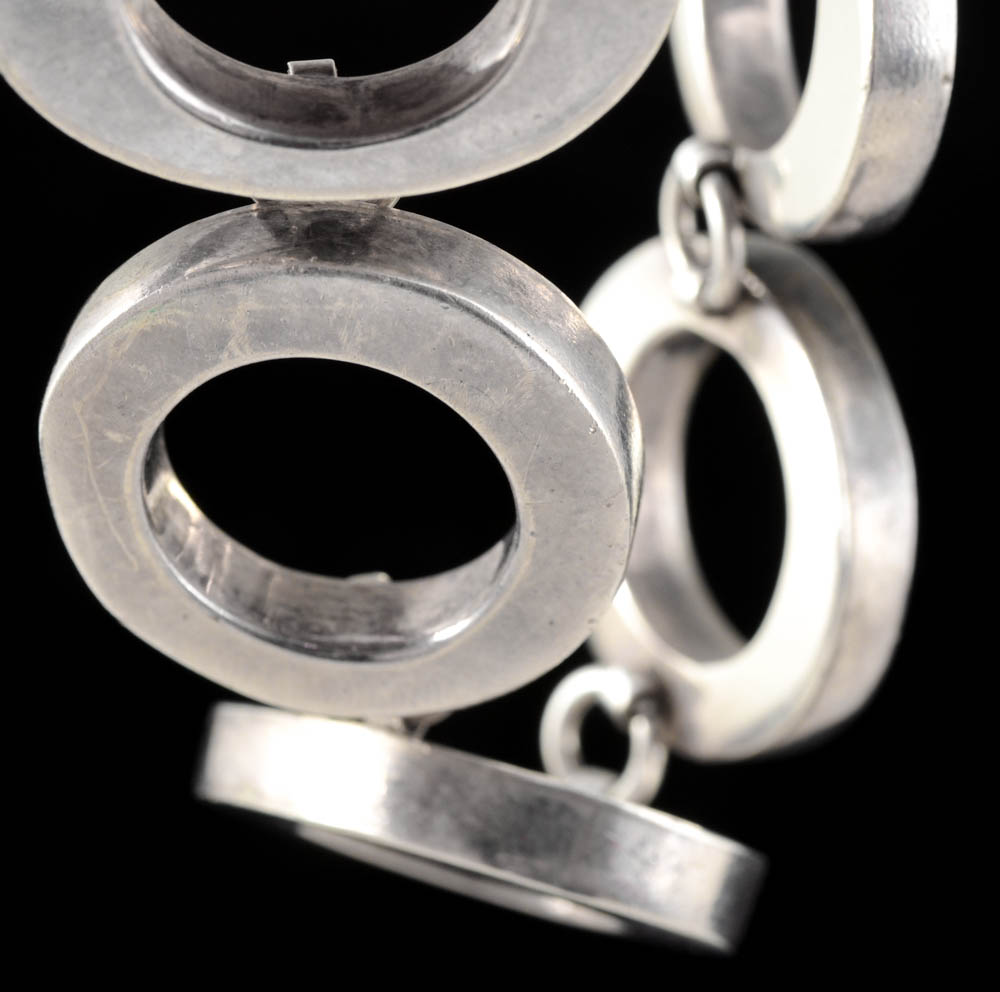 Mexican Sterling Silver Openwork Link Bracelet