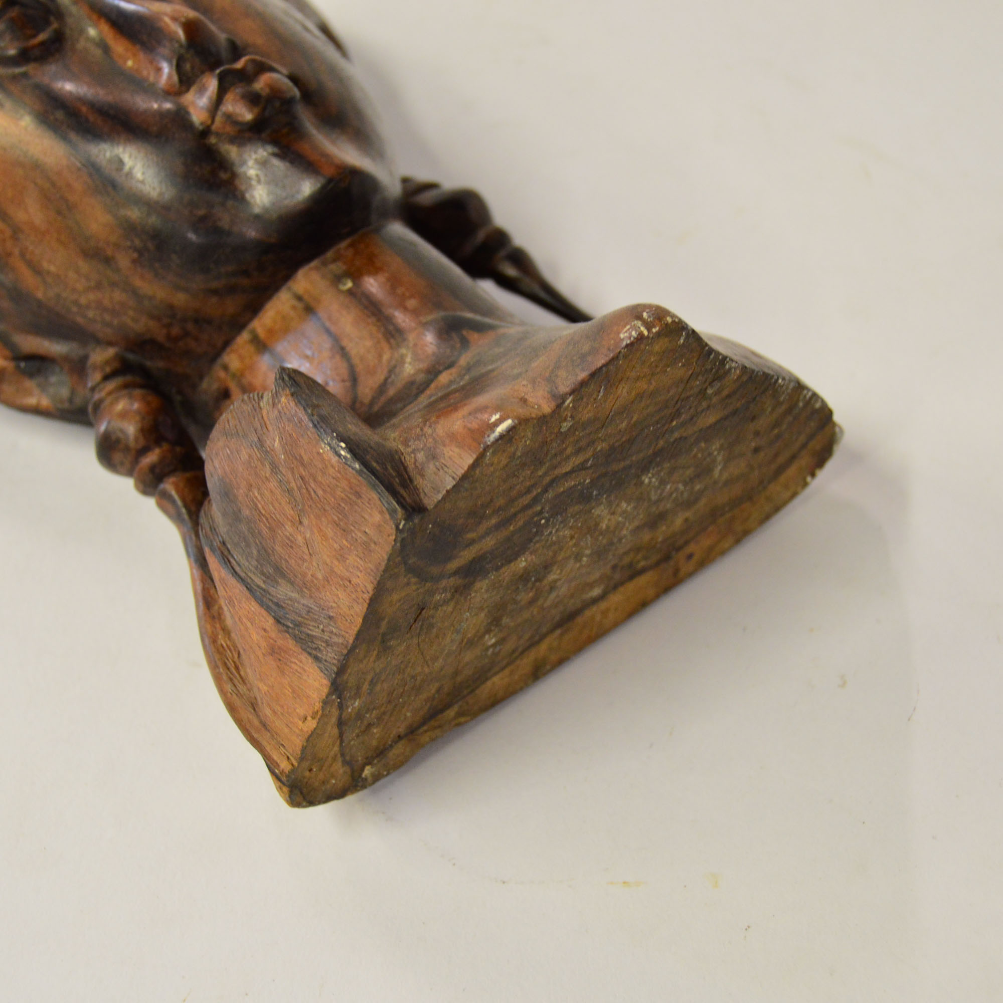 Carved Rosewood Bust Depicting A Southeast Asian Beauty