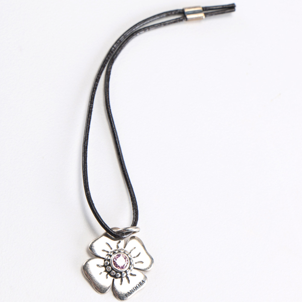 Sterling Pandora Bracelet in Purple Tones and Cell Phone Fob