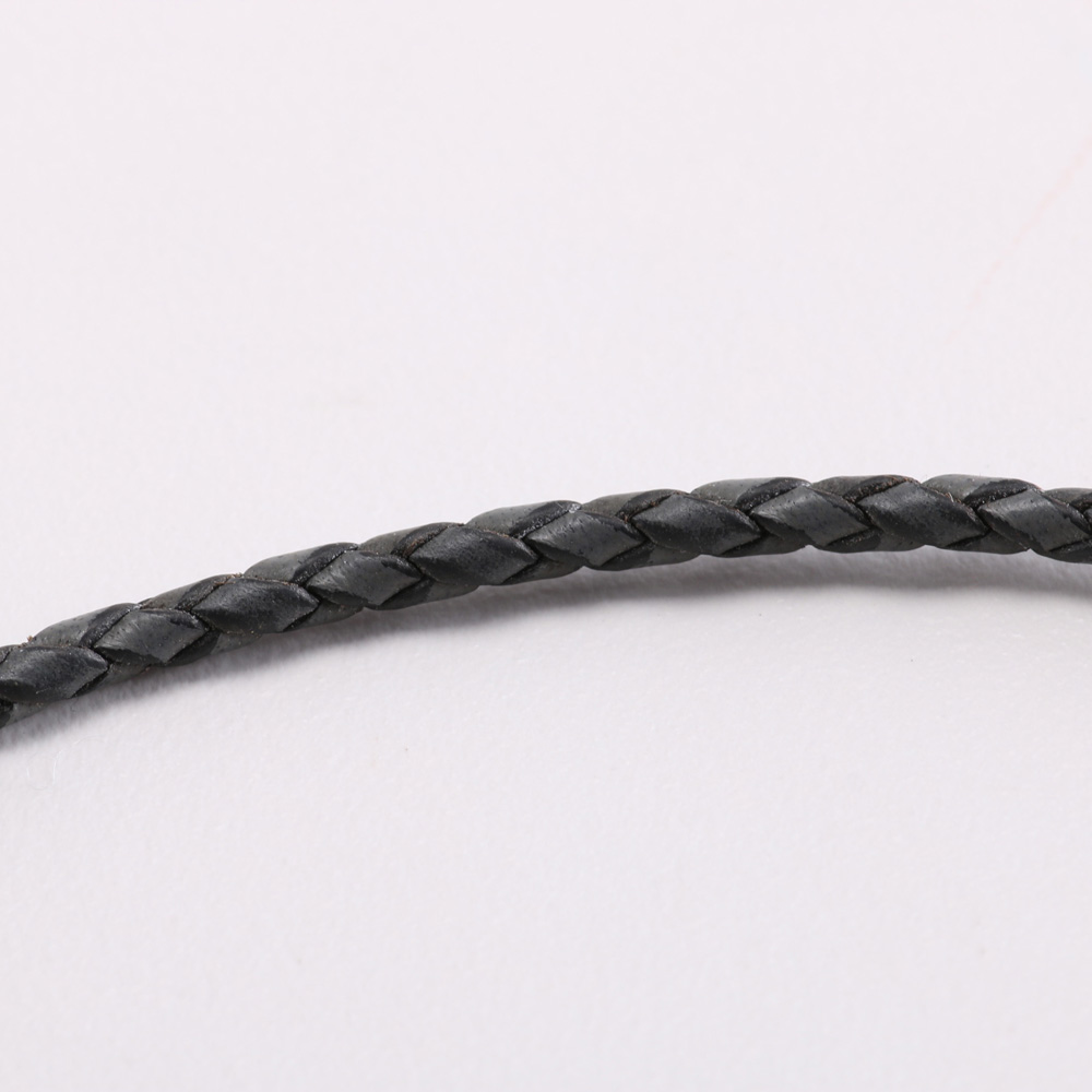 Sterling Silver Braided Leather Pandora Christmas Charm Bracelet