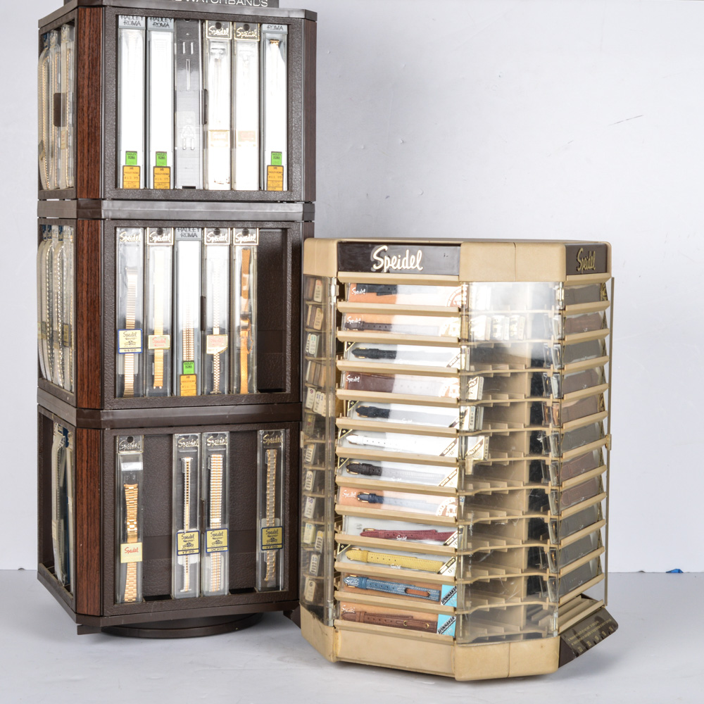 Vintage Speidel Rotating Display Towers and Watch Bands