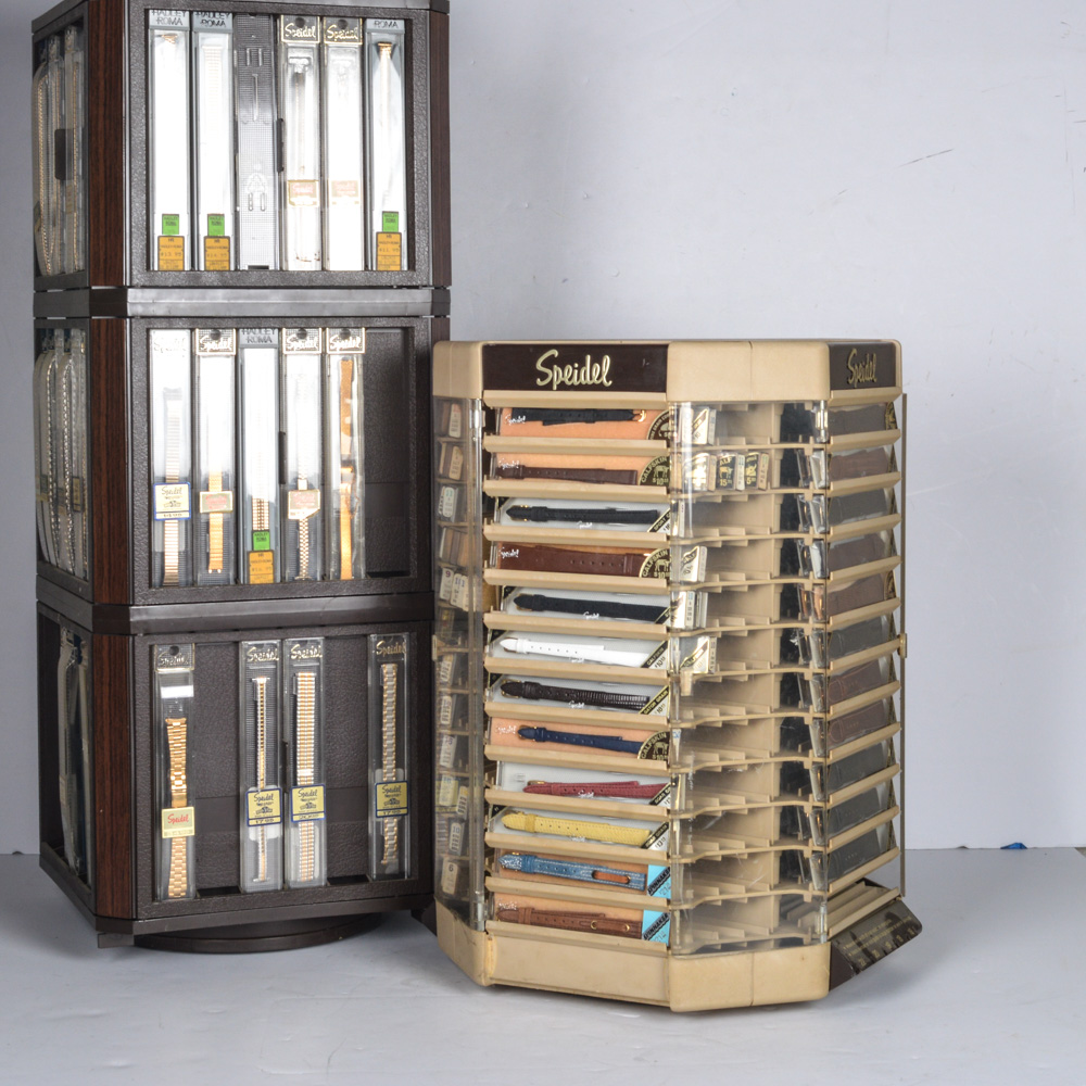 Vintage Speidel Rotating Display Towers and Watch Bands