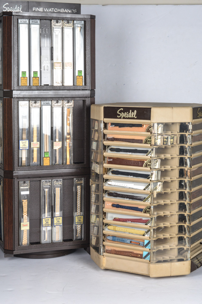Vintage Speidel Rotating Display Towers and Watch Bands