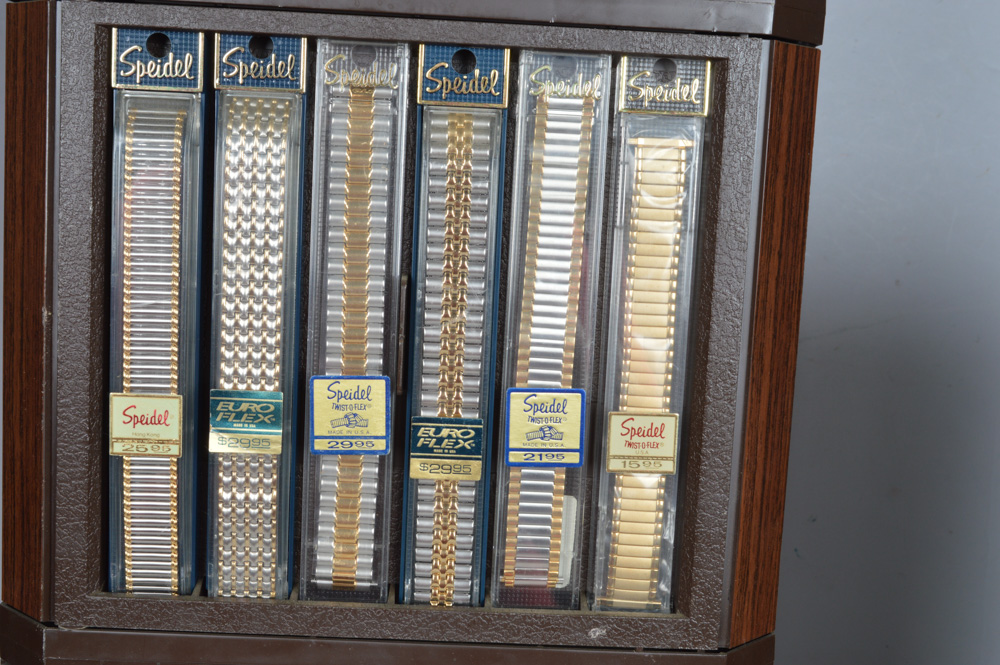 Vintage Speidel Rotating Display Towers and Watch Bands