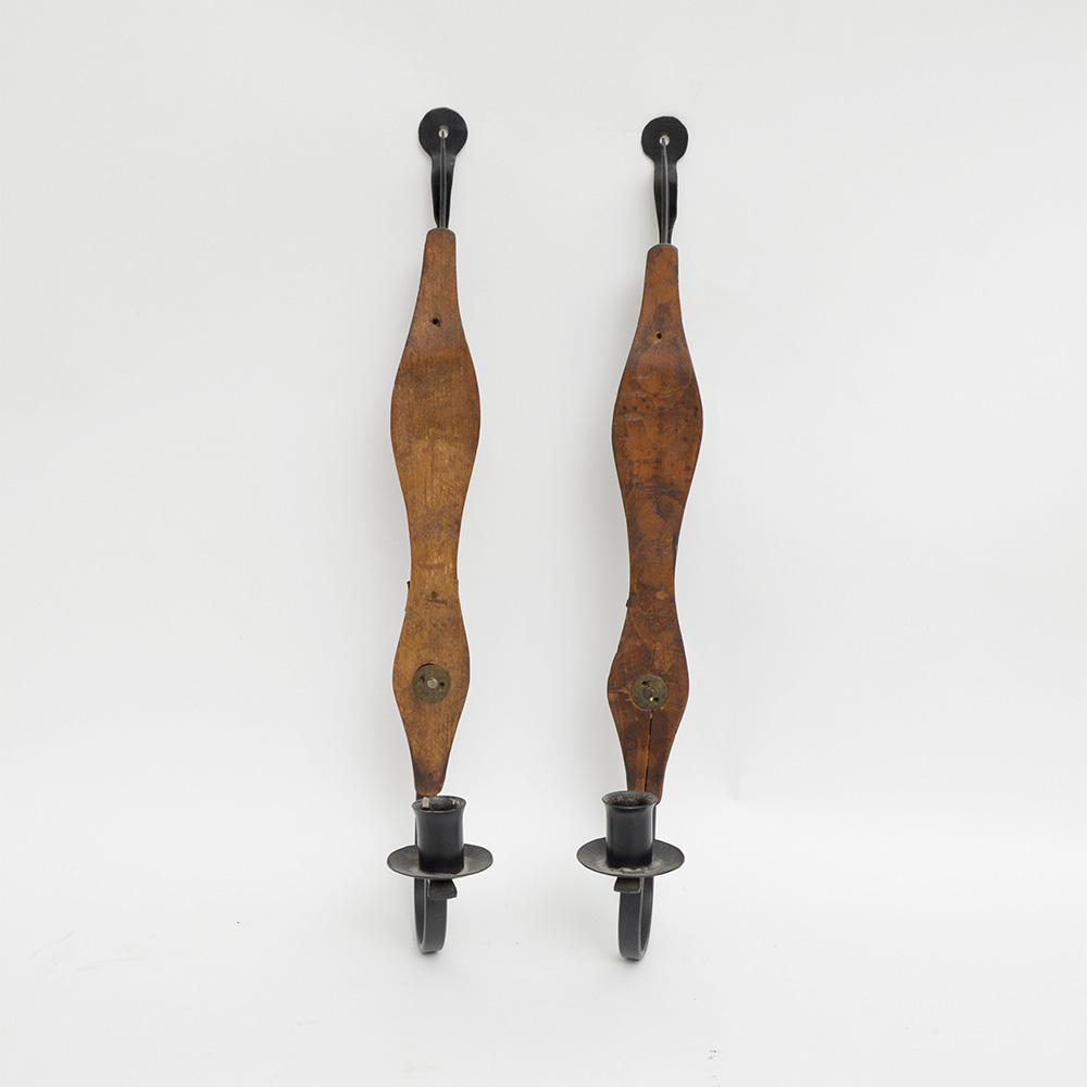 Vintage Iron and Wood Sconces
