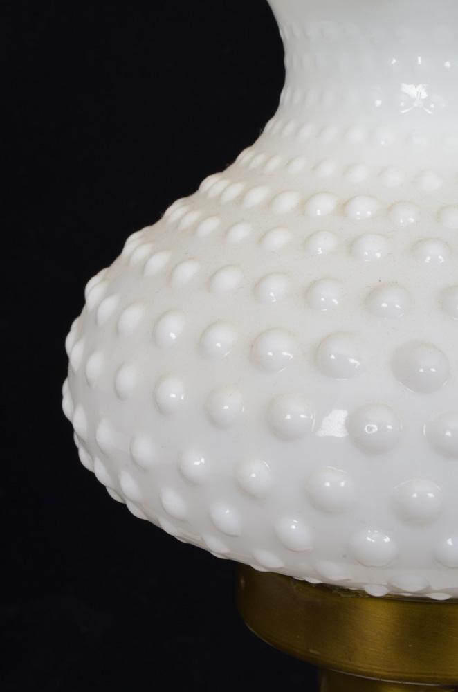 Vintage Hobnail Milk Glass Lamp
