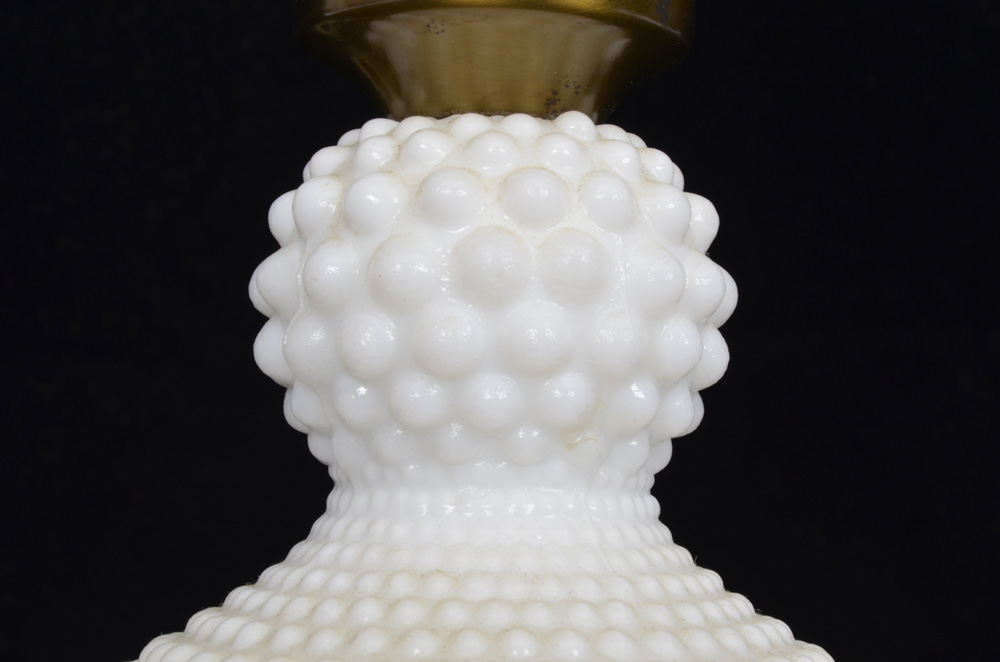 Vintage Hobnail Milk Glass Lamp