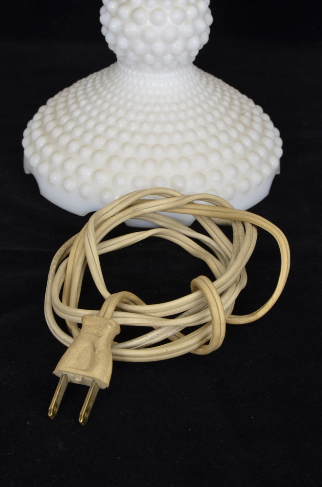 Vintage Hobnail Milk Glass Lamp
