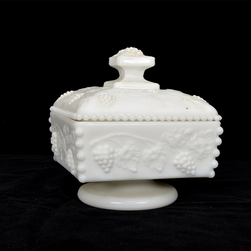 Vintage Milk Glass Dish Pair