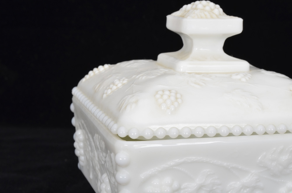 Vintage Milk Glass Dish Pair