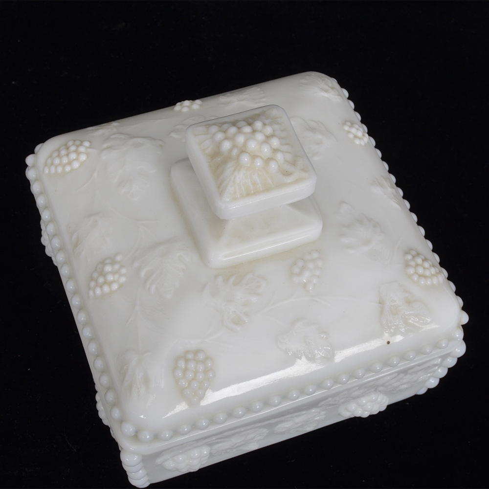 Vintage Milk Glass Dish Pair