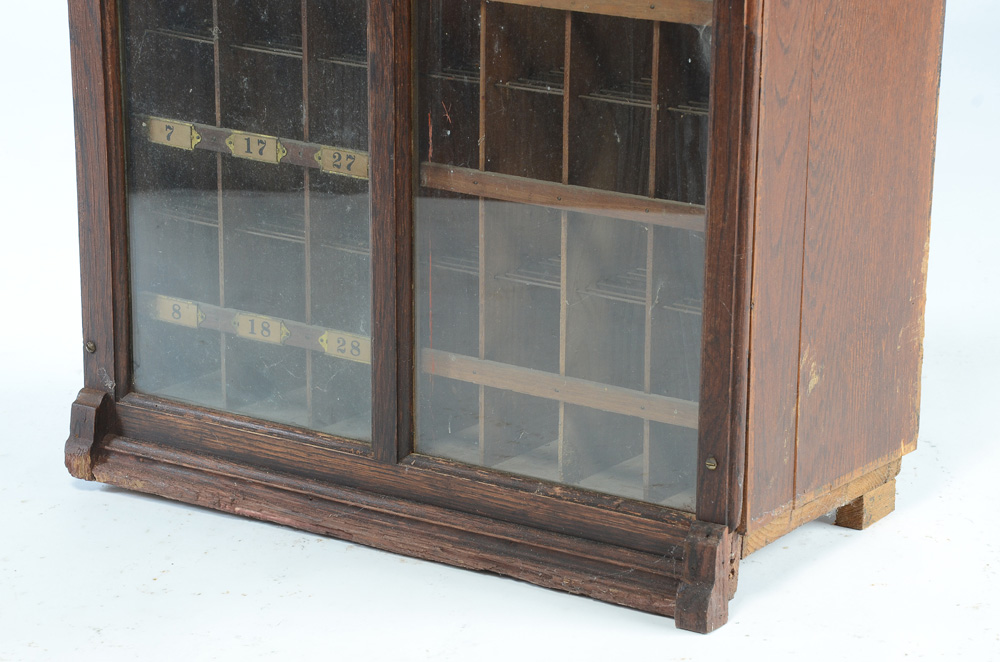 Antique Oak Postal Sorting Cabinet
